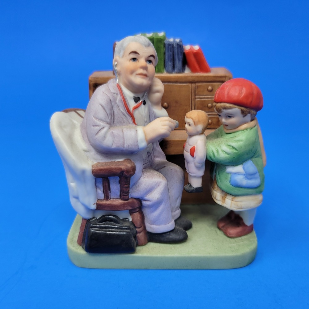 The Danbury Mint Norman Rockwell Doctor and Doll Porcelain Figurine‎ 1989 MBI
